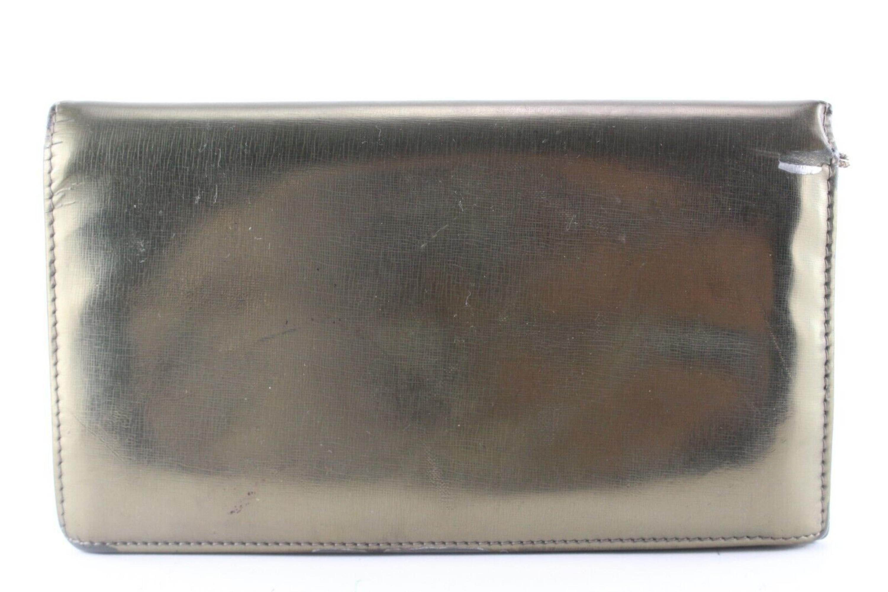 Chanel Metallic CC Logo Long Bifold Flap Wallet l 3C512S 4