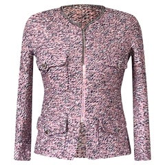 Chanel Metallic Chain Trim Tweed Jacket