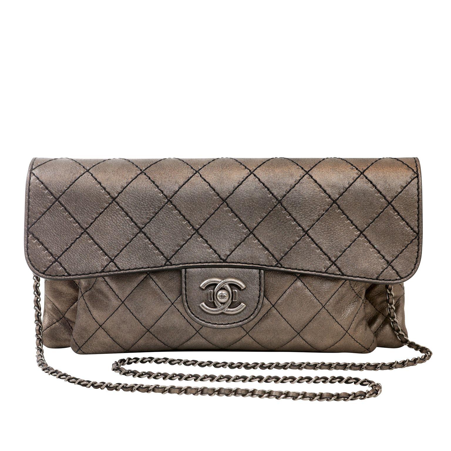 Gray Chanel Metallic Copper Lambskin Small Crossbody Flap Bag with Ruthenium Hardware For Sale