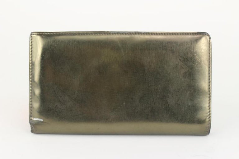 Chanel Metallic Dark Gold Long Flap Wallet 122c3 For Sale at 1stDibs