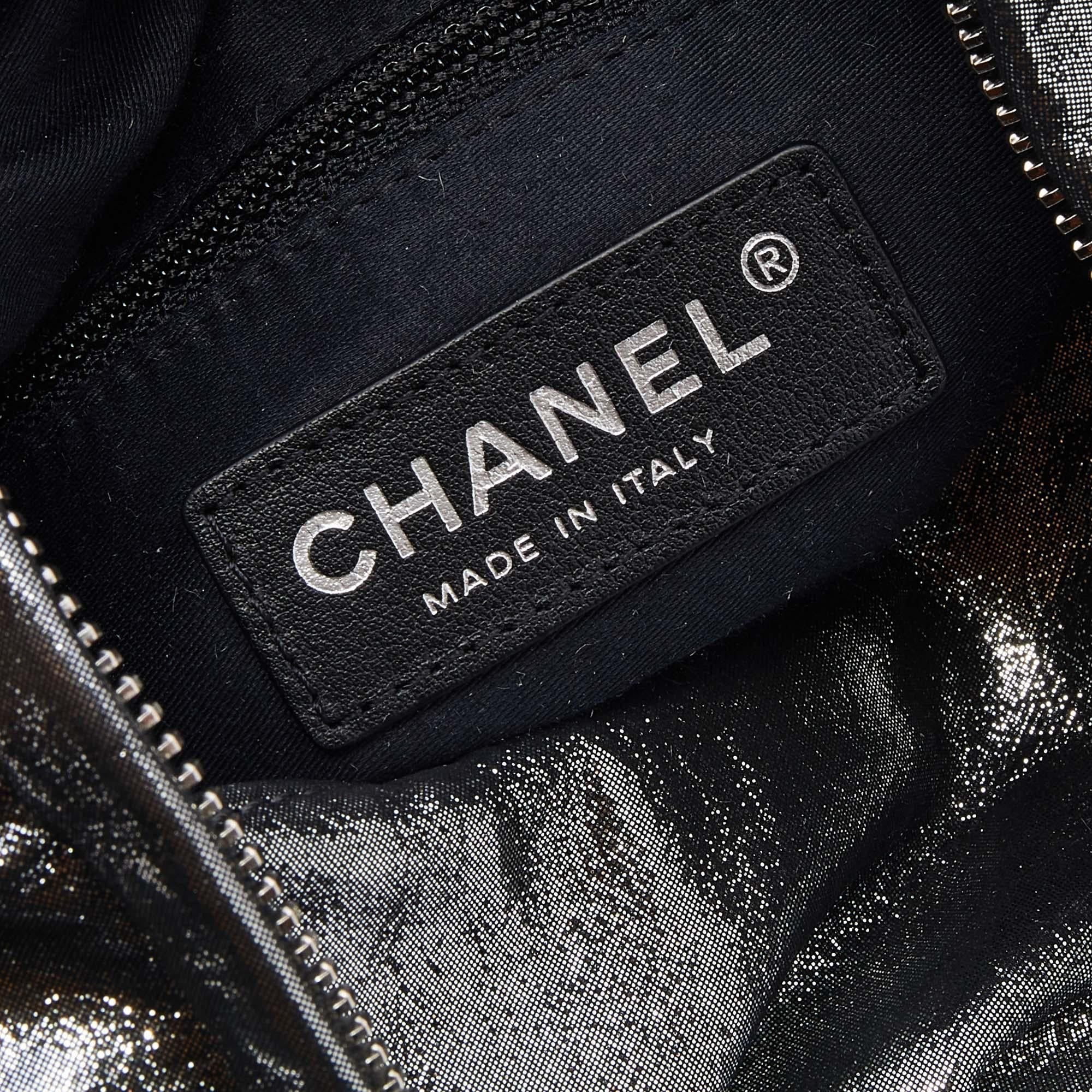 Chanel Metallic Dark Silver Quilted Leather Large Backpack is Back Backpack 3