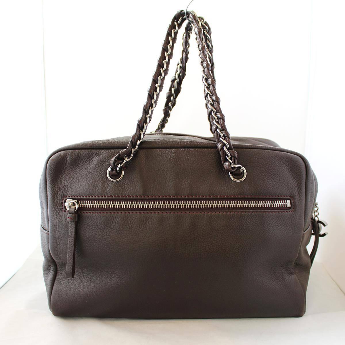 Chanel Metallic Deerskin Brown Tote Bag In Excellent Condition In Gazzaniga (BG), IT