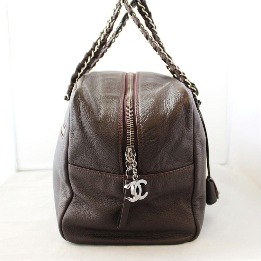 Chanel Metallic Deerskin Brown Tote Bag In Good Condition In Gazzaniga (BG), IT