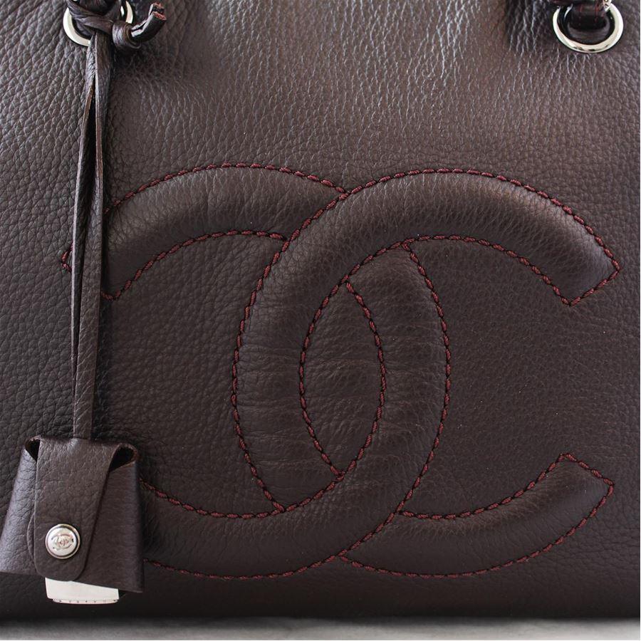 Women's Chanel Metallic Deerskin Brown Tote Bag