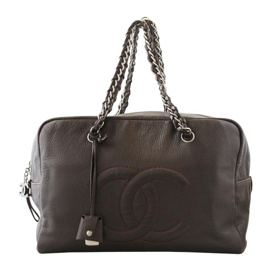 Chanel Metallic Deerskin Brown Tote Bag
