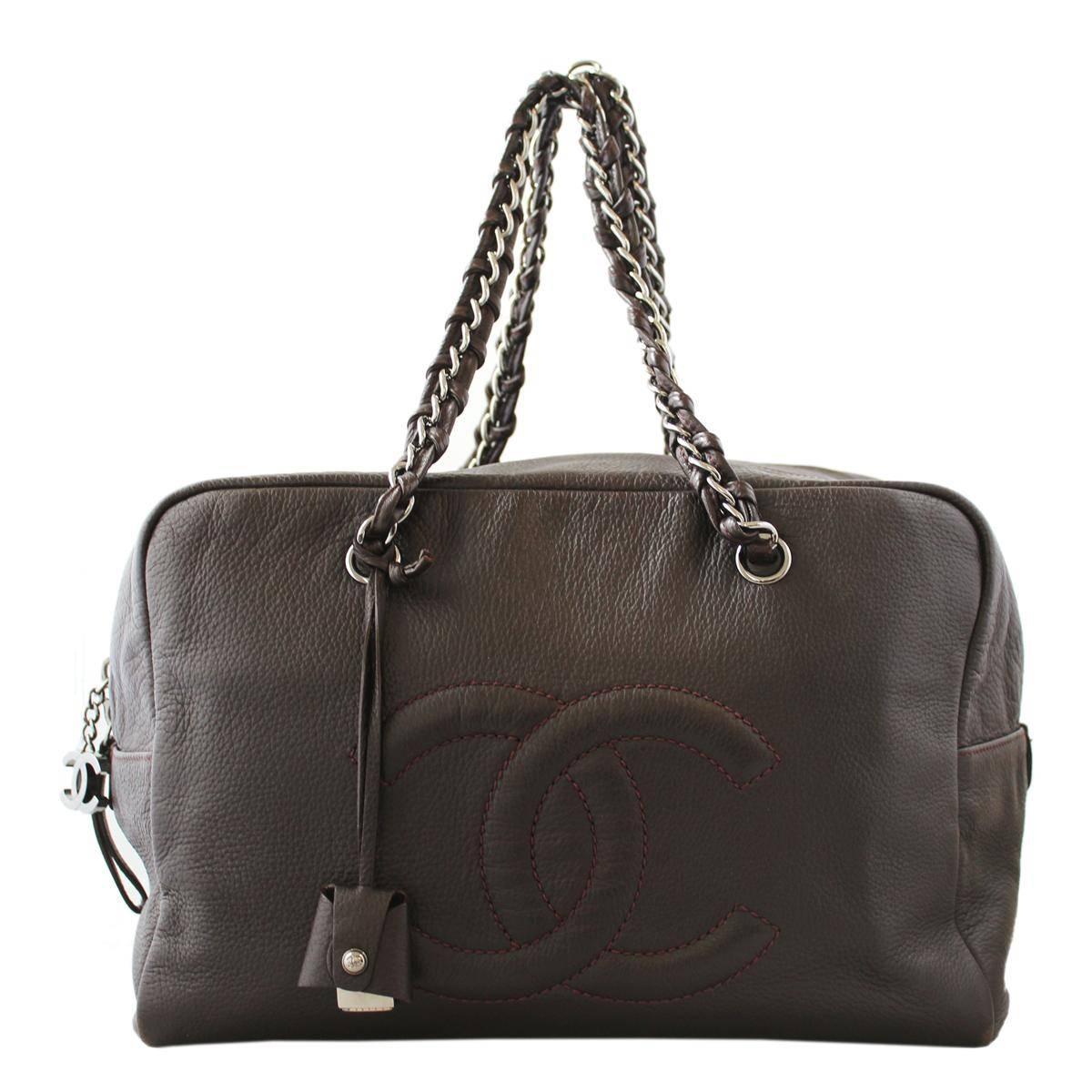 Chanel Metallic Deerskin Brown Tote Bag