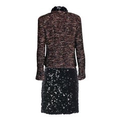 UNWORN Chanel Metallic Fantasy Tweed Sequin Trim Jacket Skirt Suit 38-40