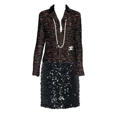 UNWORN Chanel Metallic Fantasy Tweed Sequin Trim Jacket Blazer Skirt Suit 38-40