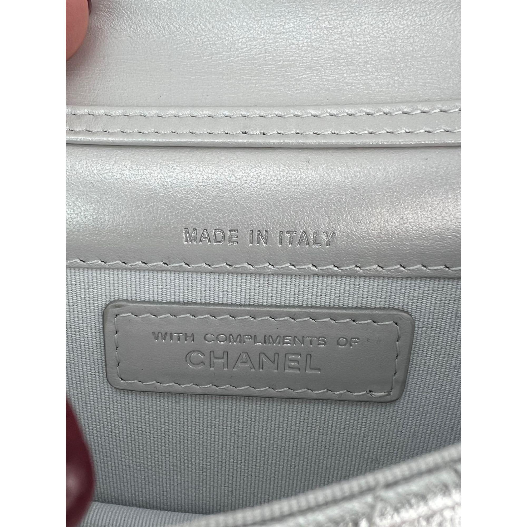 Chanel Metallic Goatskin Quilted Micro Star Flap Waist Belt Shoulder Bag For Sale 6