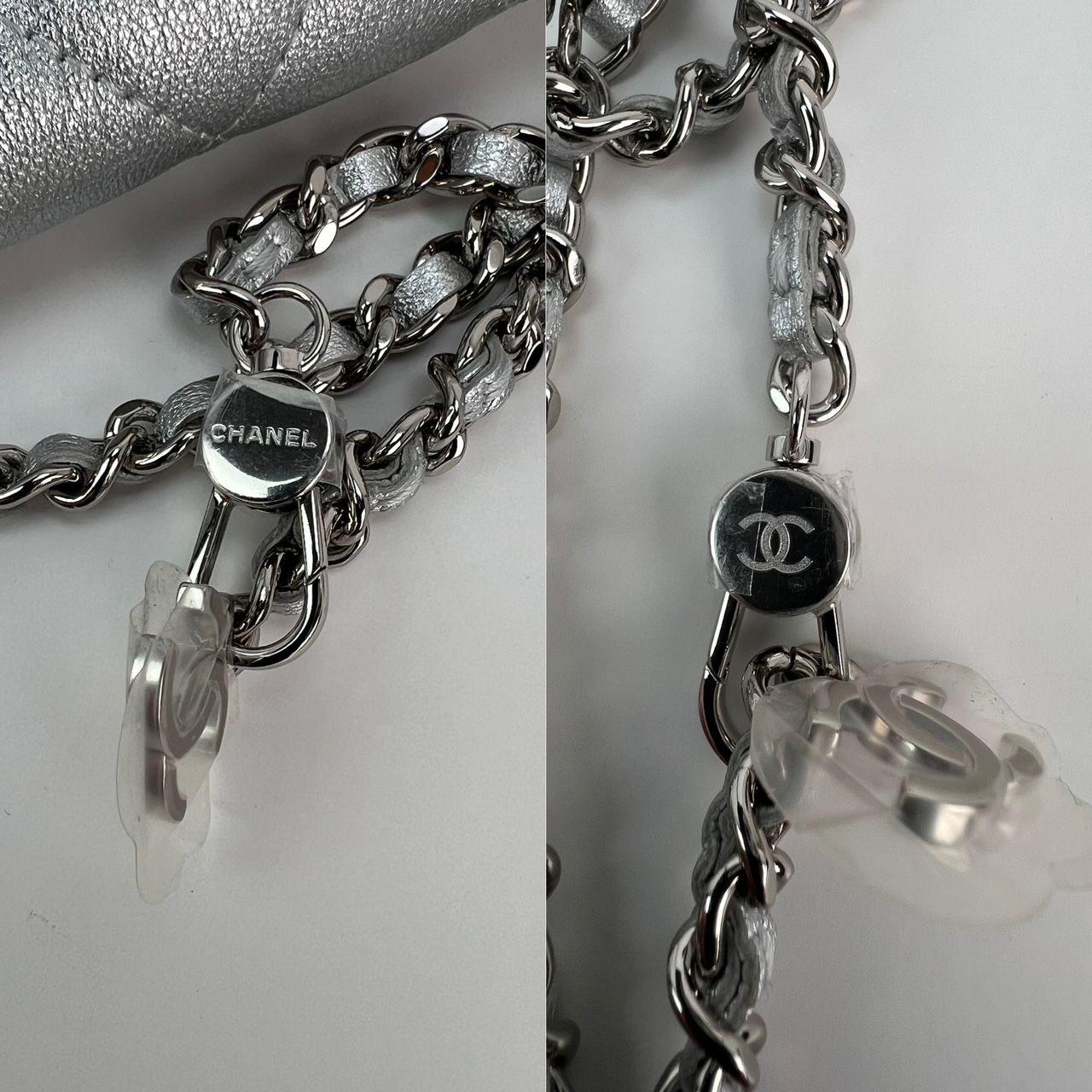 Chanel Metallic Goatskin Quilted Micro Star Flap Waist Belt Shoulder Bag For Sale 2