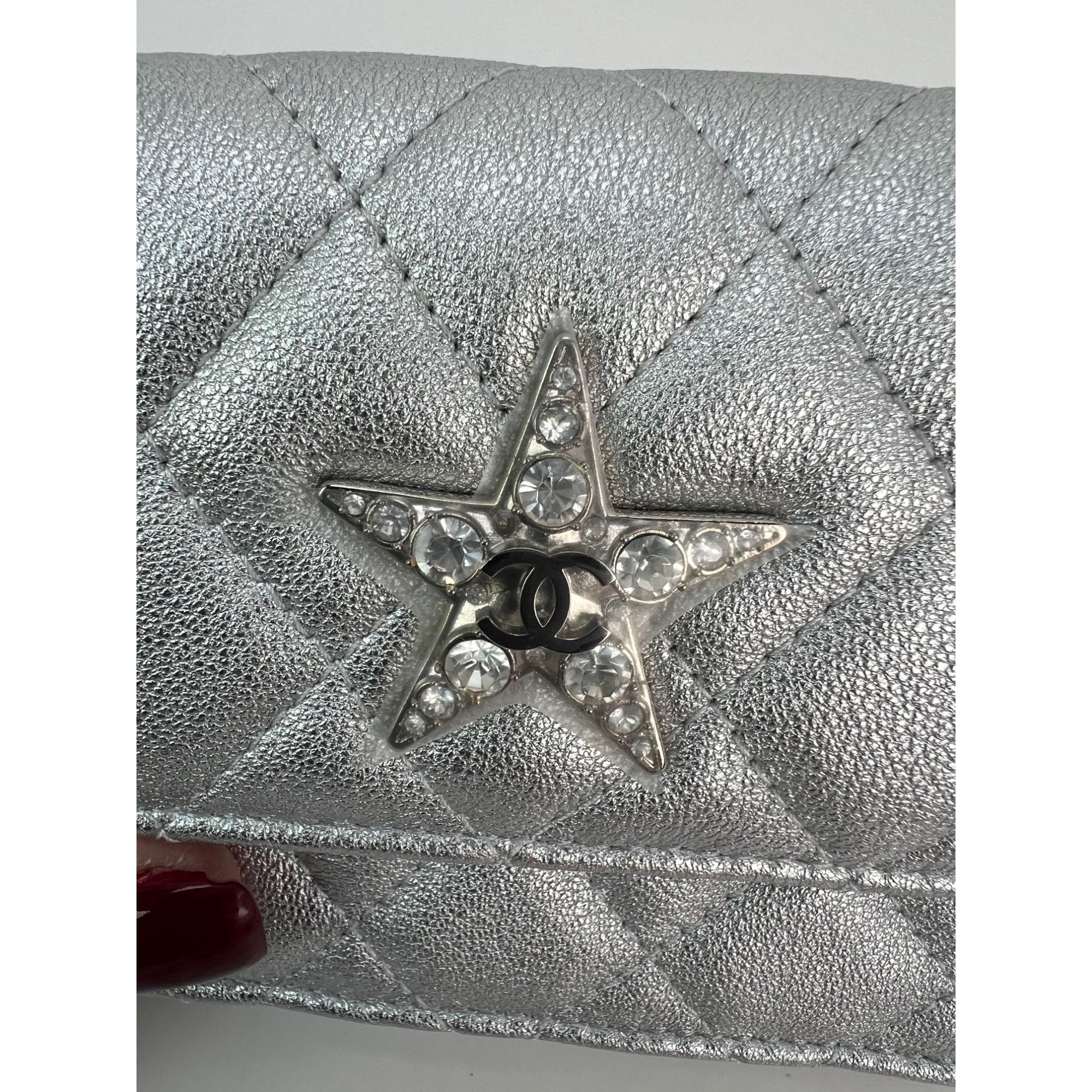 Chanel Metallic Goatskin Quilted Micro Star Flap Waist Belt Shoulder Bag For Sale 4