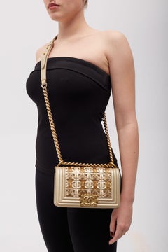 Chanel Metallic Gold Lambskin Small Golden CC Boy Flap Bag