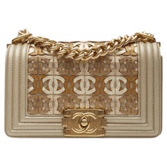 Chanel Metallic Gold Lambskin Small Golden CC Boy Flap Bag