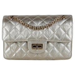 Chanel Metallic Gold Leather 2.55 Mini 224 Reissue Flap Bag For Sale at  1stDibs