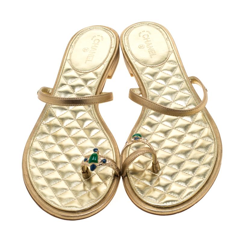 toe ring gold sandals