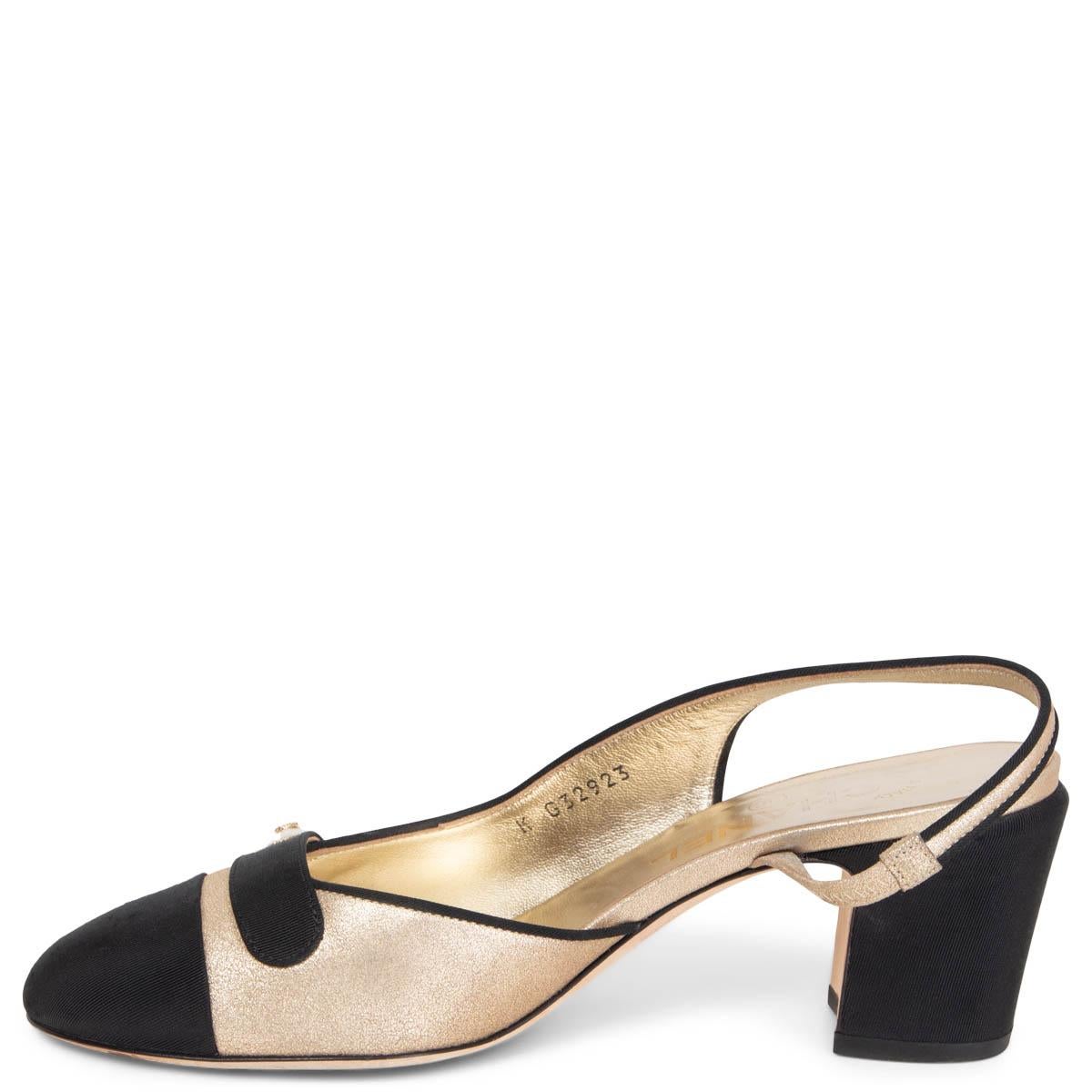 chanel metallic slingback