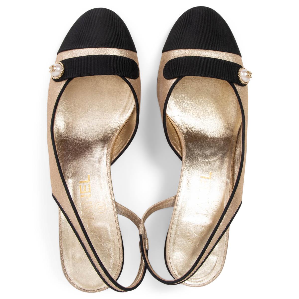 chanel gold shoes
