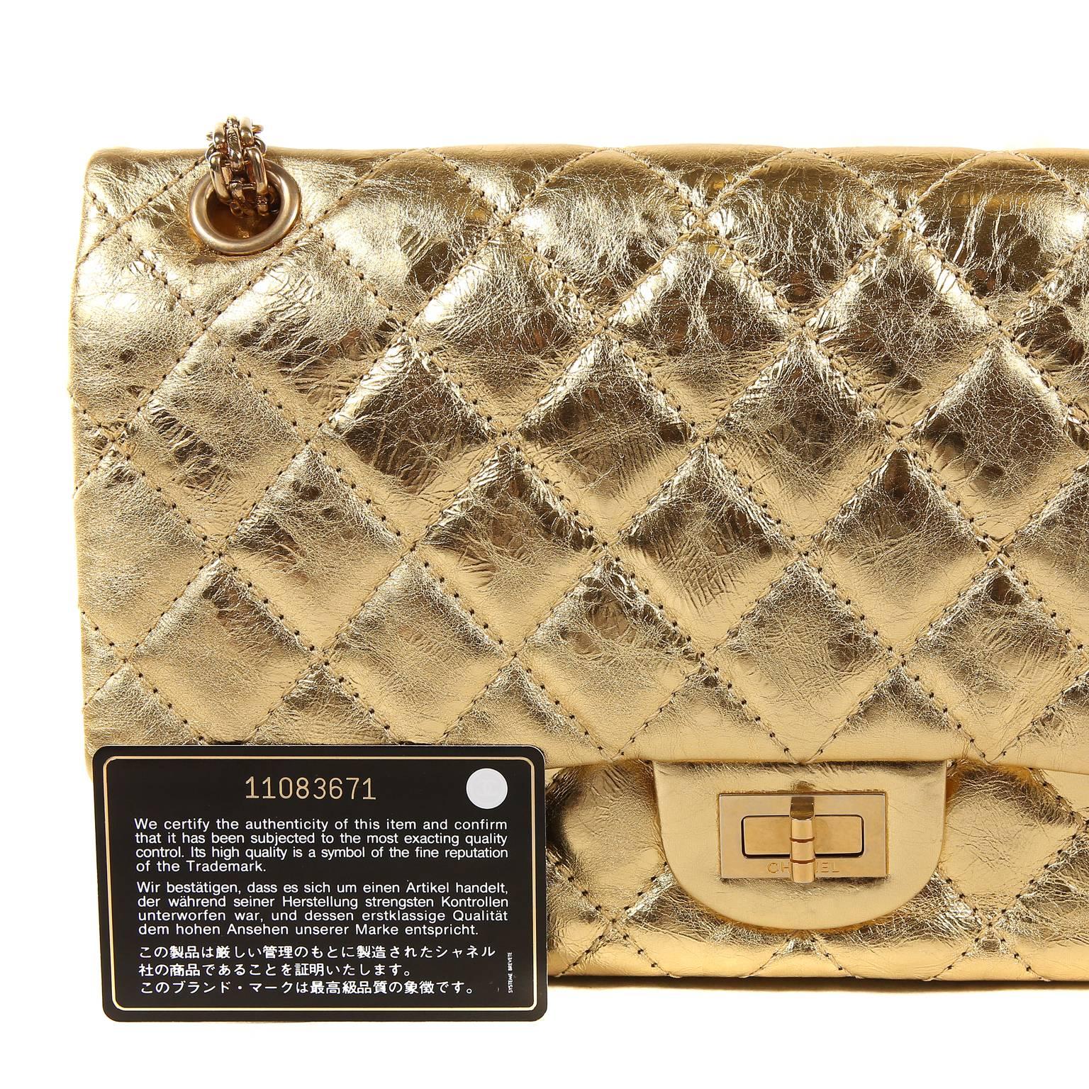 Chanel Metallic Gold Leather Reissue Flap Bag 7