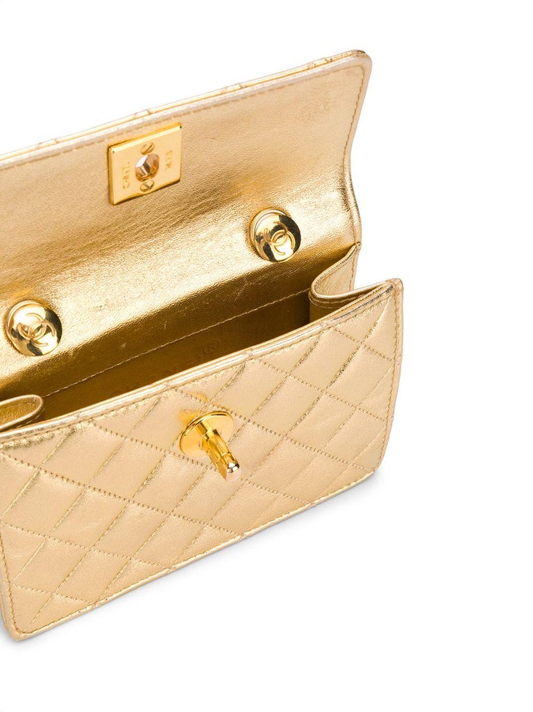 Chanel Metallic Gold Mini Crossbody Bag at 1stDibs