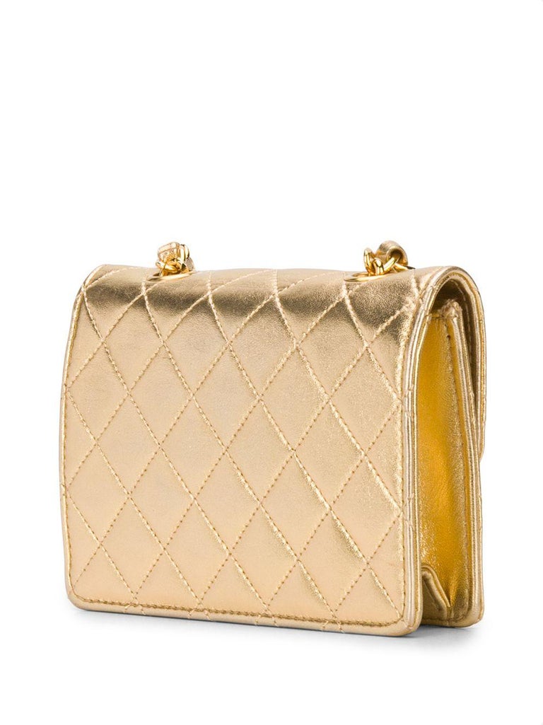 Chanel Metallic Gold Mini Crossbody Bag at 1stDibs