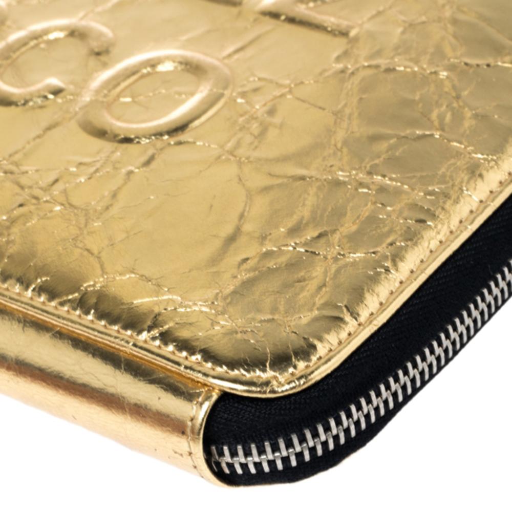 Chanel Metallic Gold Mirror Leather Votez CC Clutch 2