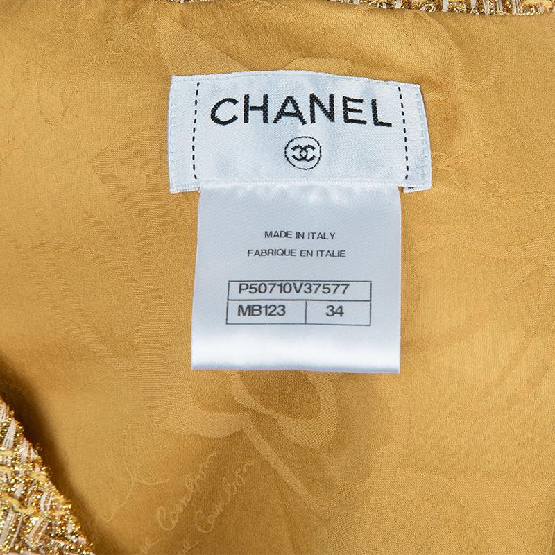 Chanel Metallic Gold Sleeveless Top S In Excellent Condition In Dubai, Al Qouz 2