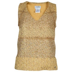 Chanel Metallic Gold Sleeveless Top S