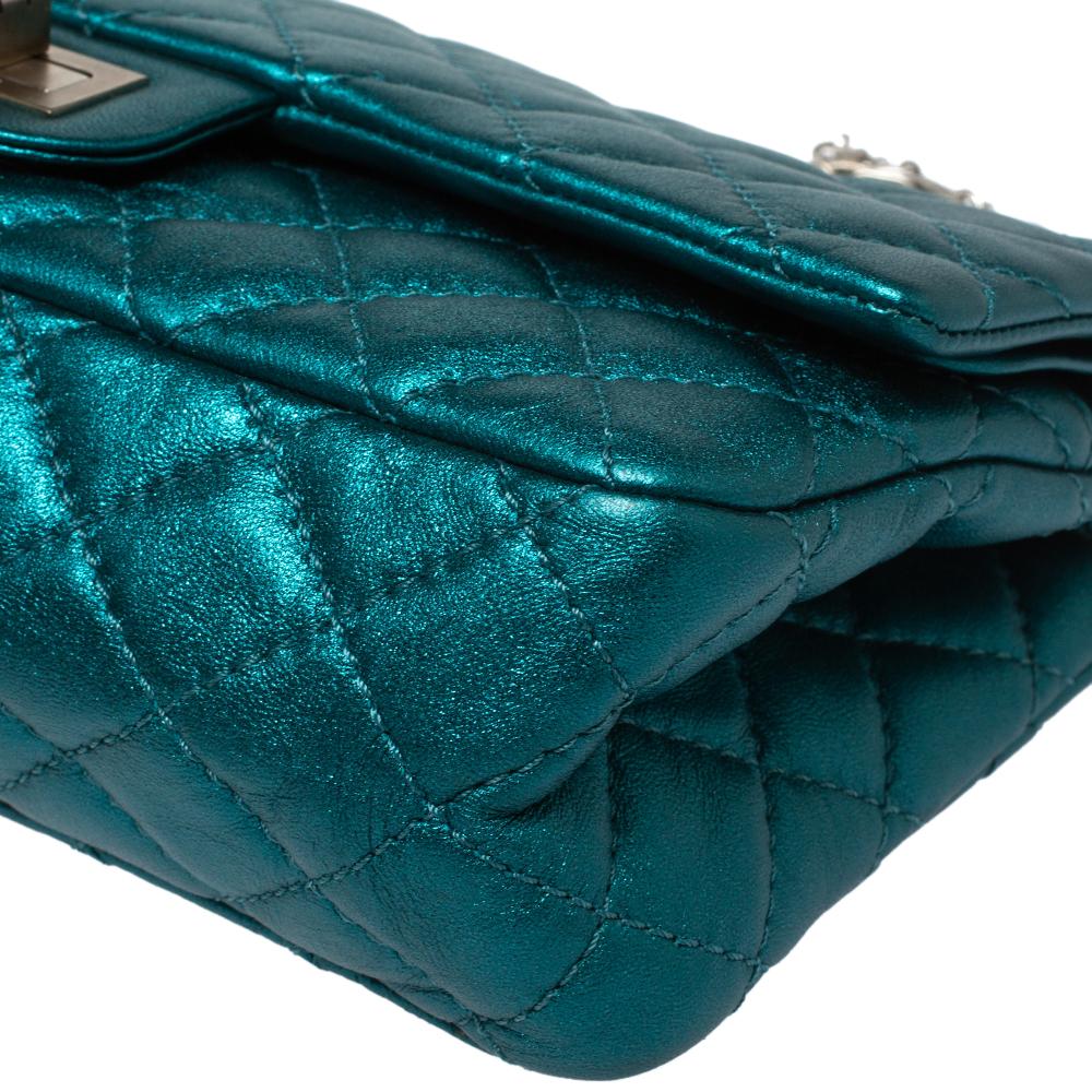 Chanel Metallic Green Quilted Leather Reissue 2.55 Classic 225 Flap Bag 1