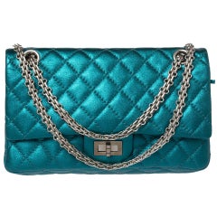 Chanel Teal Lambskin Medium Classic Double Flap Bag at 1stDibs