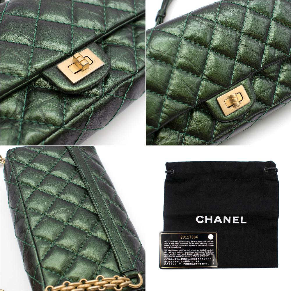 Chanel Metallic Green Reissue 2.55 Waist Bag 2