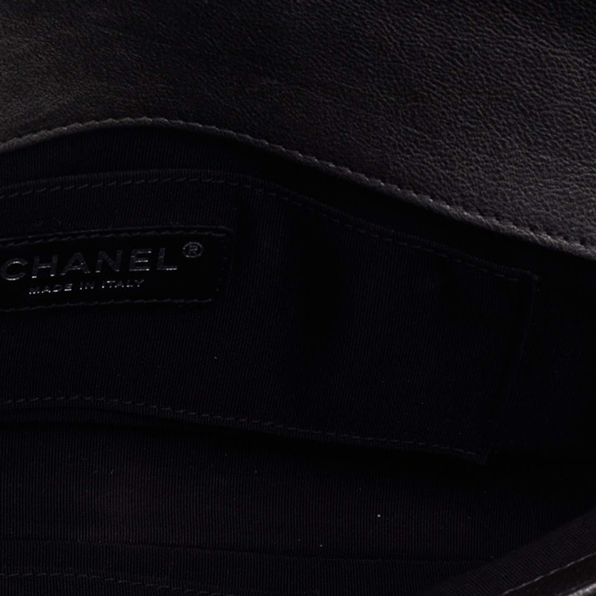 Chanel Metallic Grey Chainmail Leather Boy Clutch 6