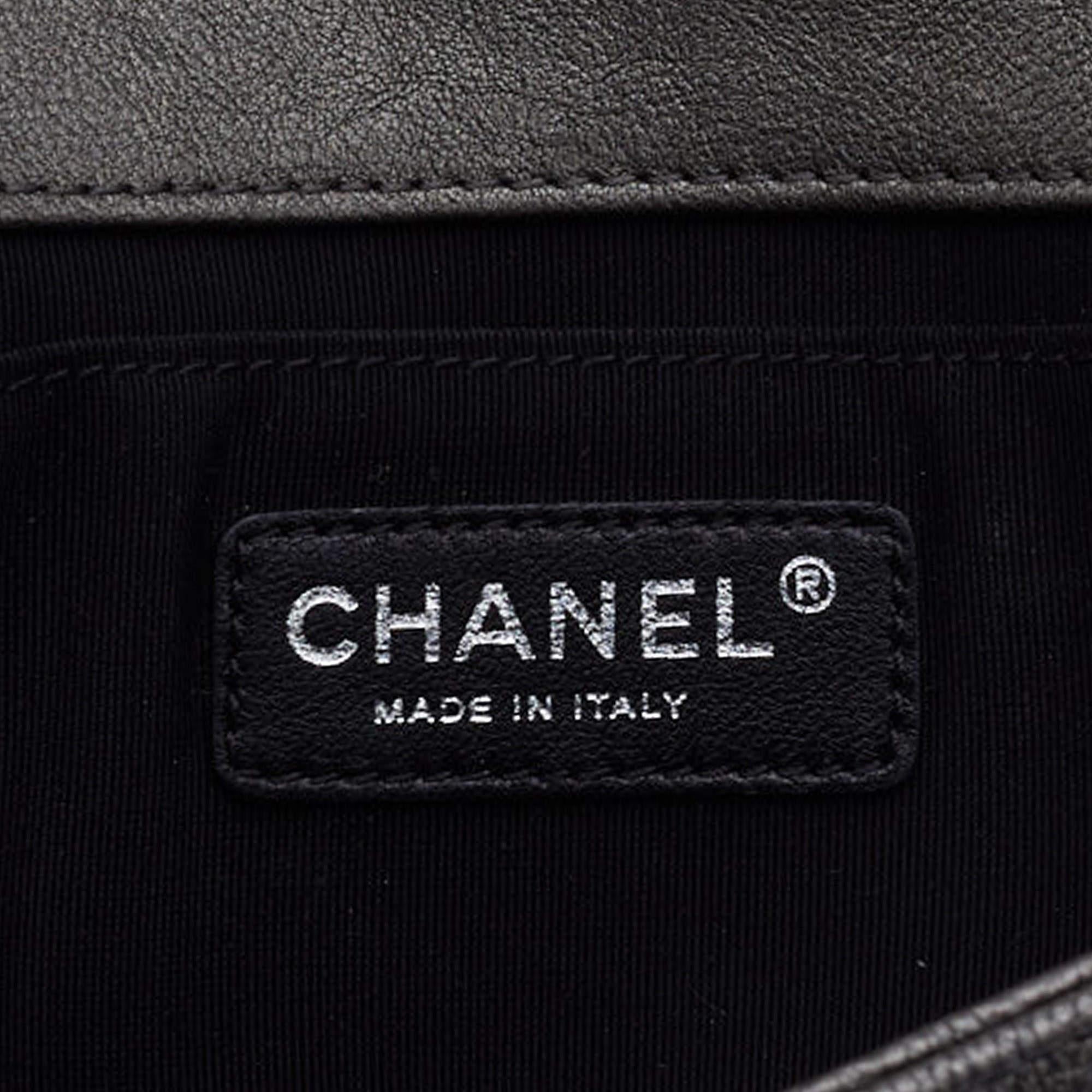 Chanel Metallic Grey Chainmail Leather Boy Clutch 1