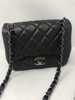 Chanel Metallic Grey Mini Square Flap Bag