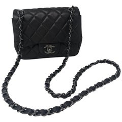 Chanel Metallic Grey Mini Square Flap Bag 