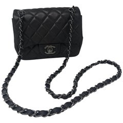 Chanel Metallic Grey Mini Square Flap Bag