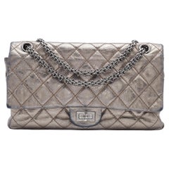 Chanel Metallic Grey Quilted Leather Reissue 2.55 Classic 226 Flap Bag