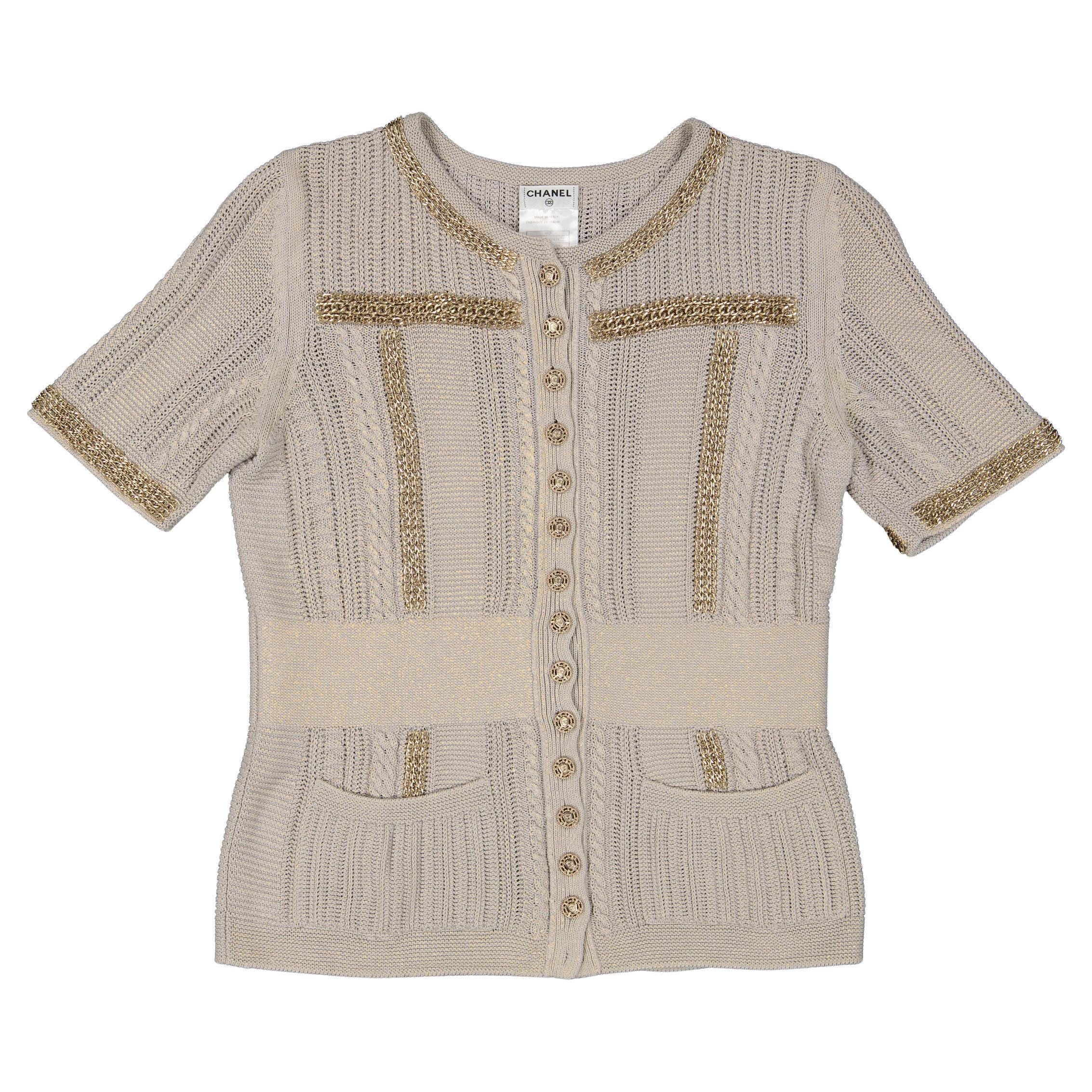 Chanel Metallic Knit Cardigan with Chain Trim, S/S 2008