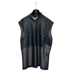 Chanel Metallic Knit Sleeveless Top - Size 50