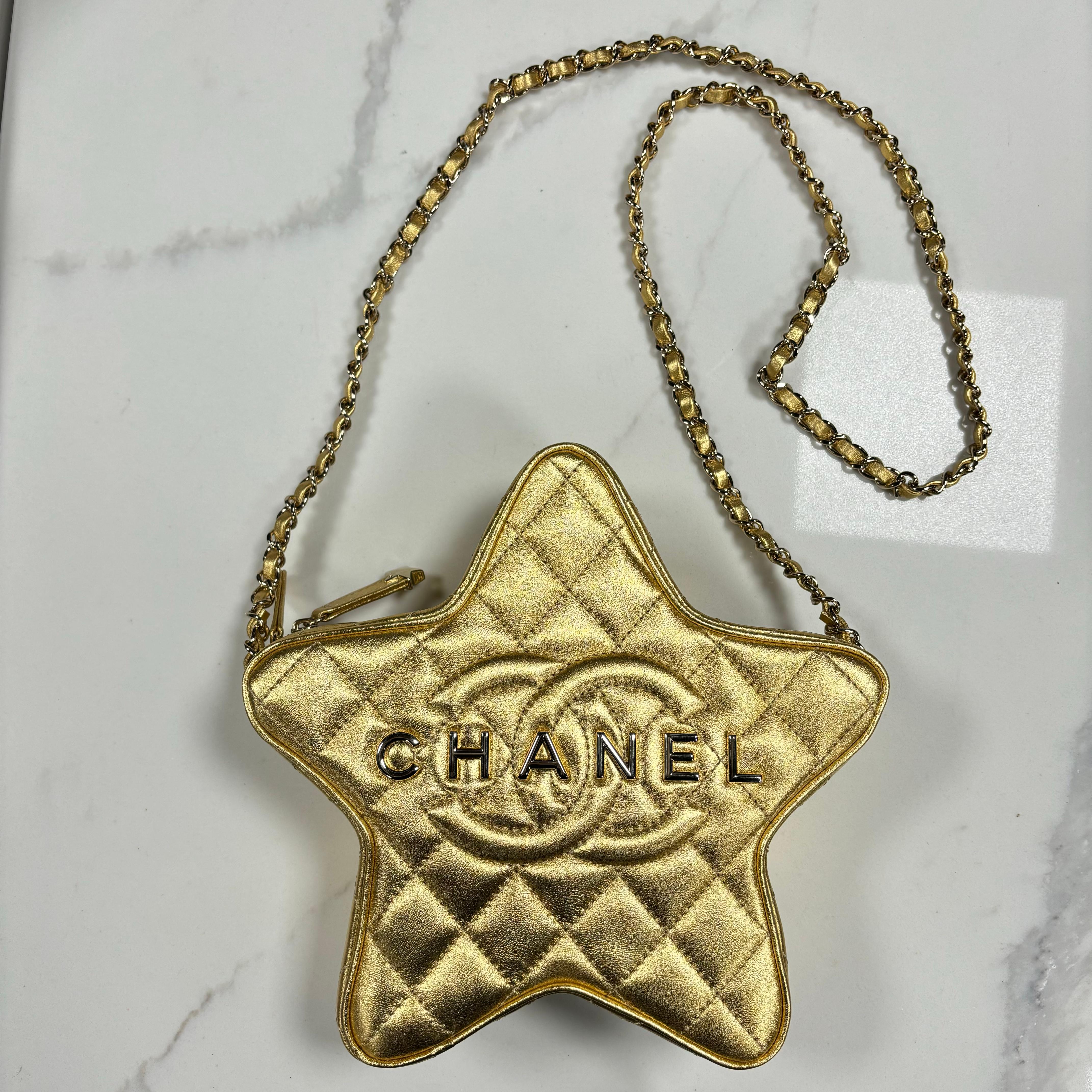 chanel star bag gold