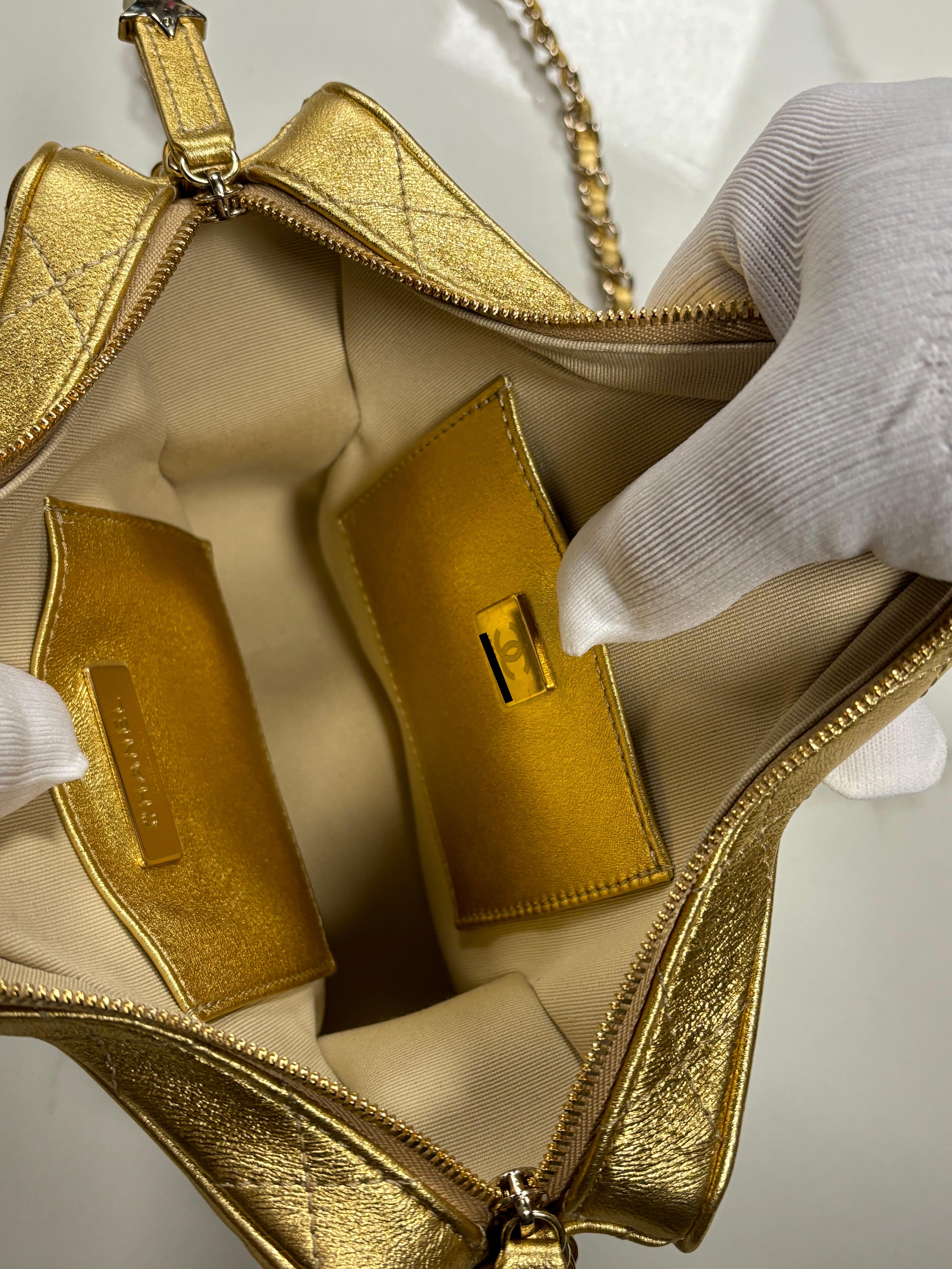 Chanel Metallic Lambskin & Gold-tone Metal Star Handbag 4