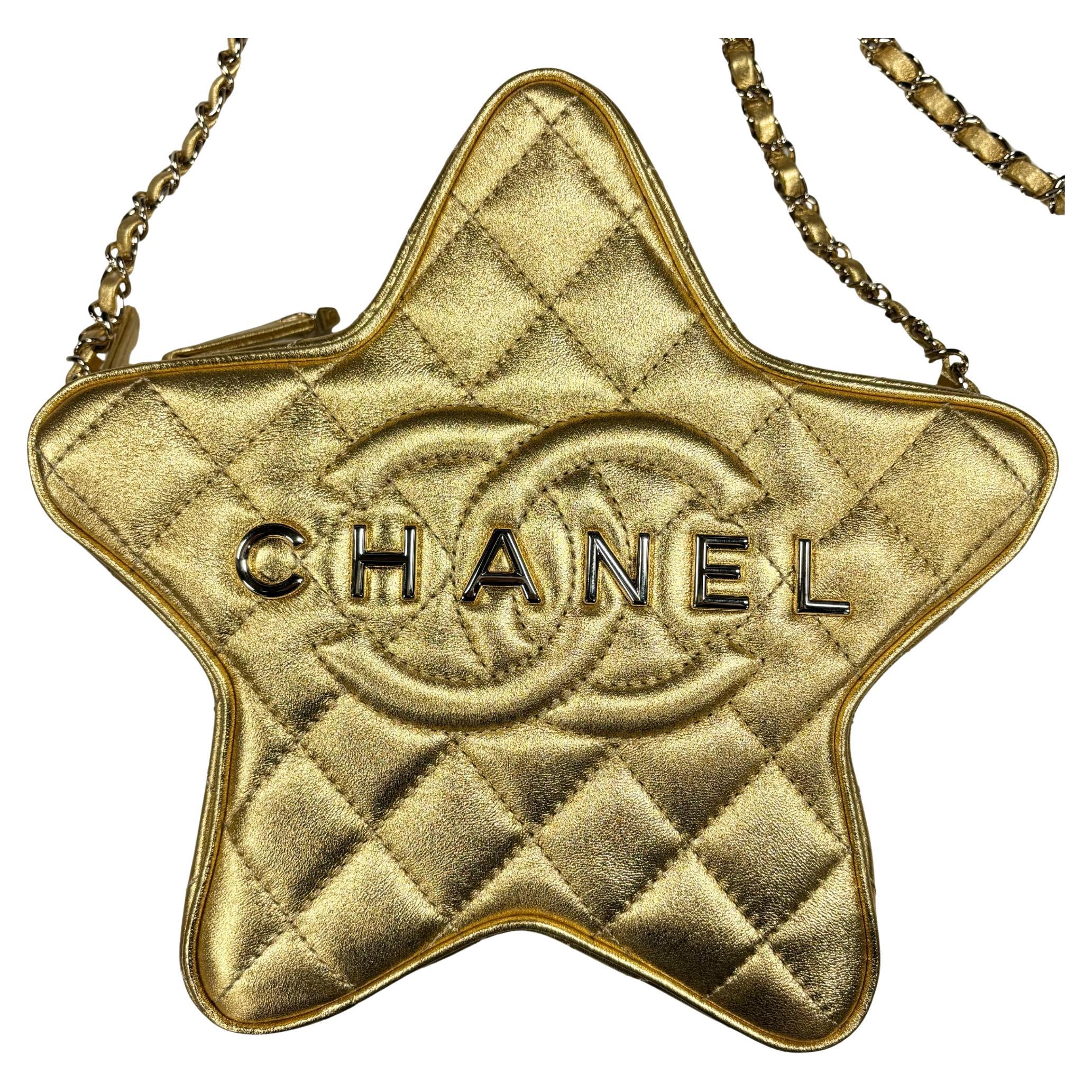 Chanel Metallic Lambskin & Gold-tone Metal Star Handbag