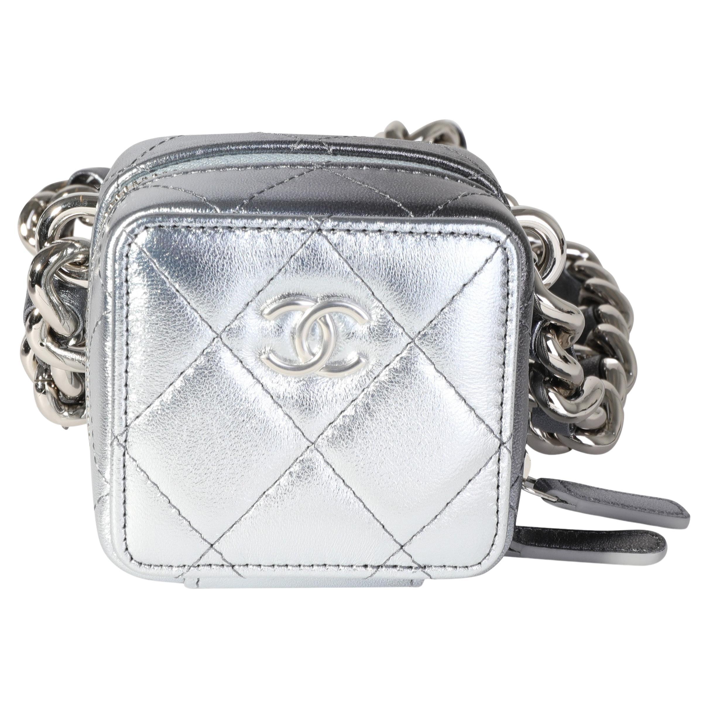 Chanel Metallic Lambskin Quilted Coco Punk Clutch With Chain