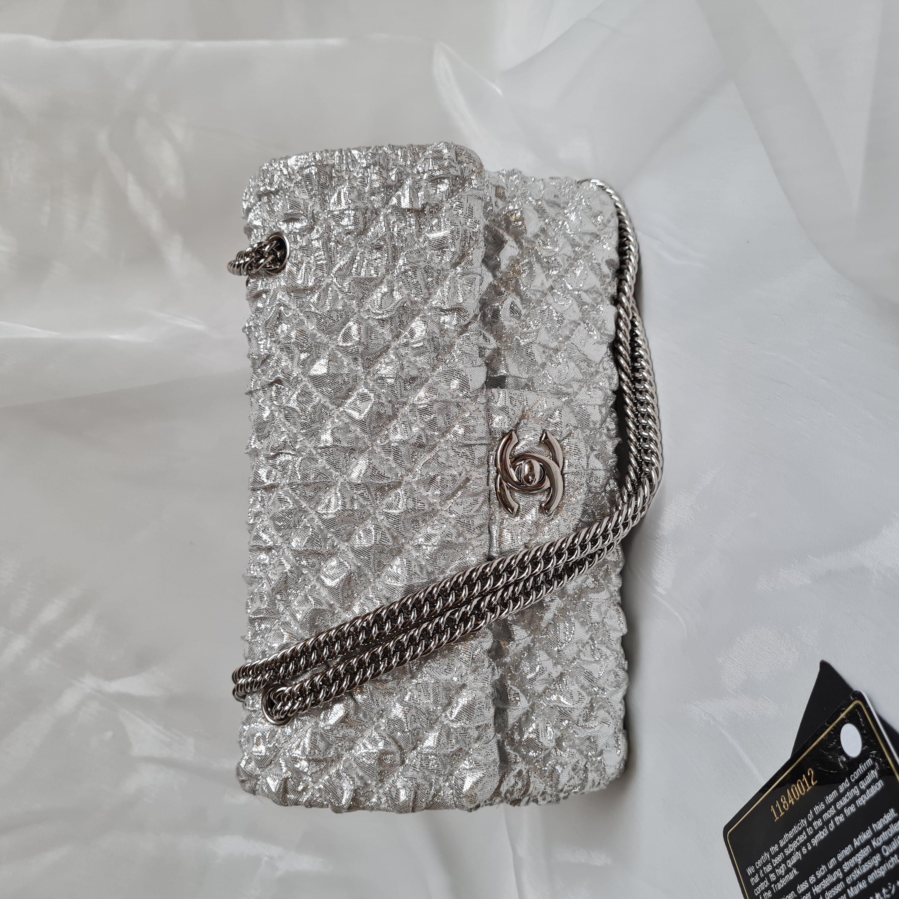 Chanel Metallic Lame Quilted Small Double Flap Bag 1