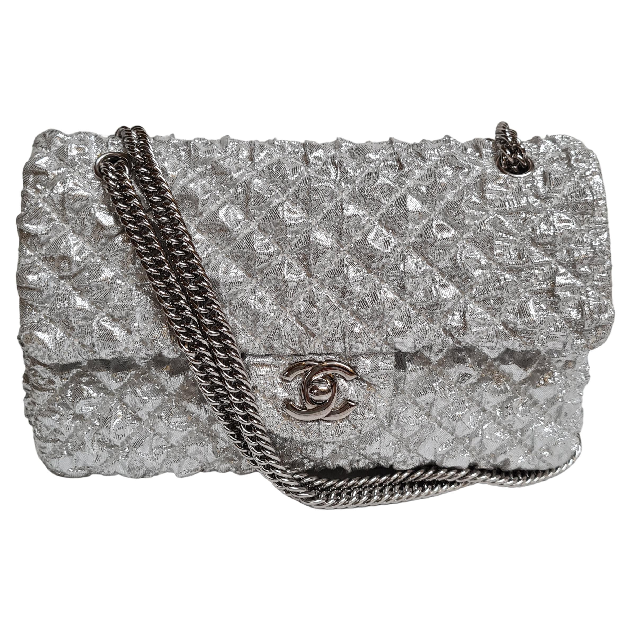 Chanel Metallic Lame Quilted Small Double Flap Bag at 1stDibs