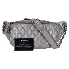 Chanel Metallic Leather Diamond Stitch Banane Waist/Bumbag With Dangle 'CC' Zipp