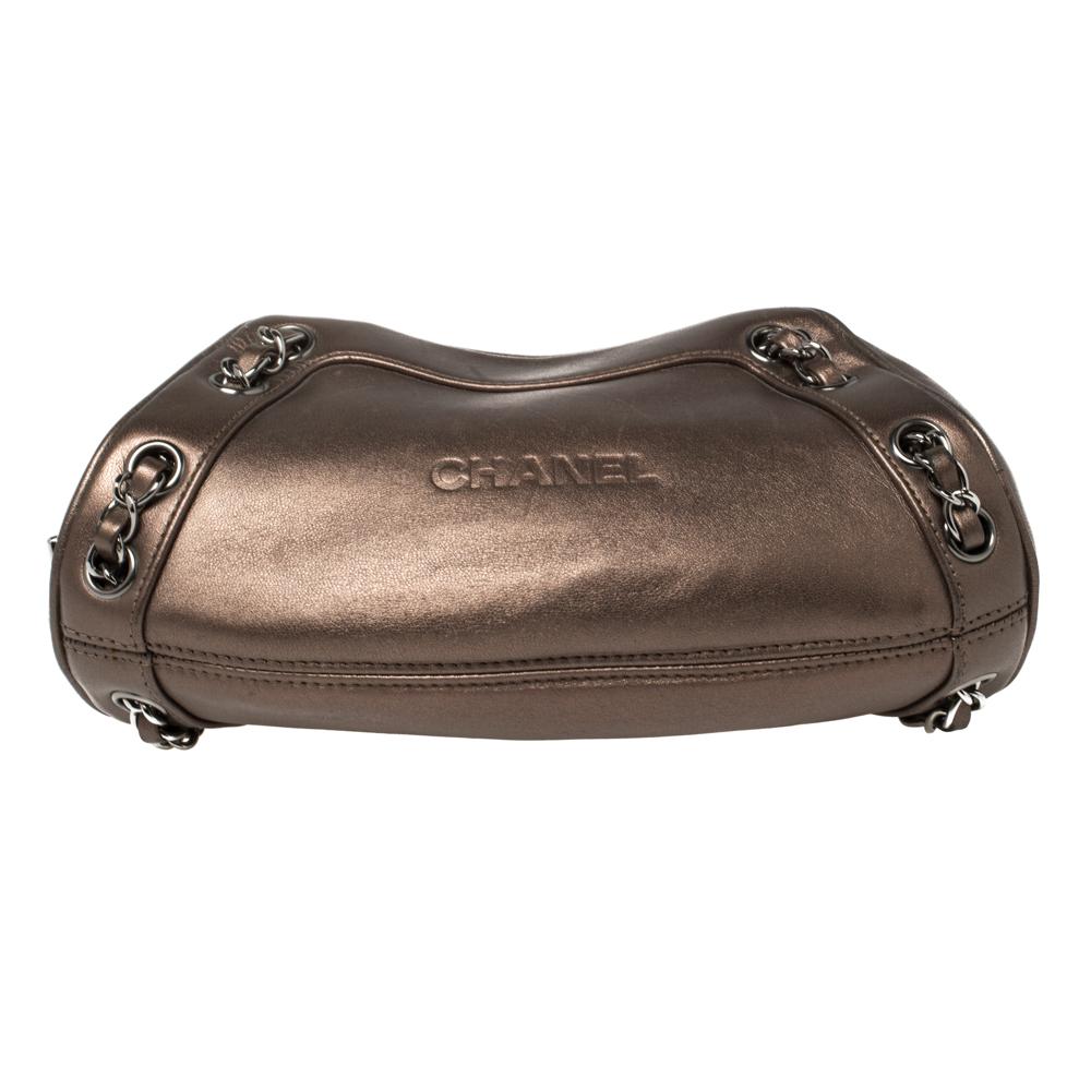 Chanel Metallic Leather Tassel Baguette Bag 2