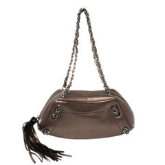 Chanel Metallic Leather Tassel Baguette Bag