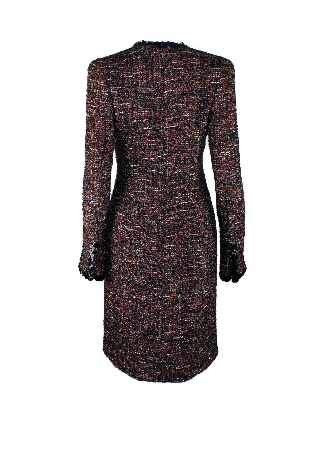 UNWORN Chanel Metallic Lesage Fantasy Tweed Sequin Trimmed Coat  In Excellent Condition In Switzerland, CH