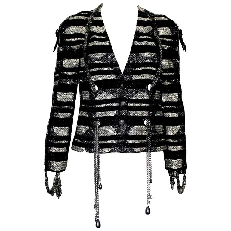 Chanel CC Belted Lesage Tweed Jacket at 1stDibs
