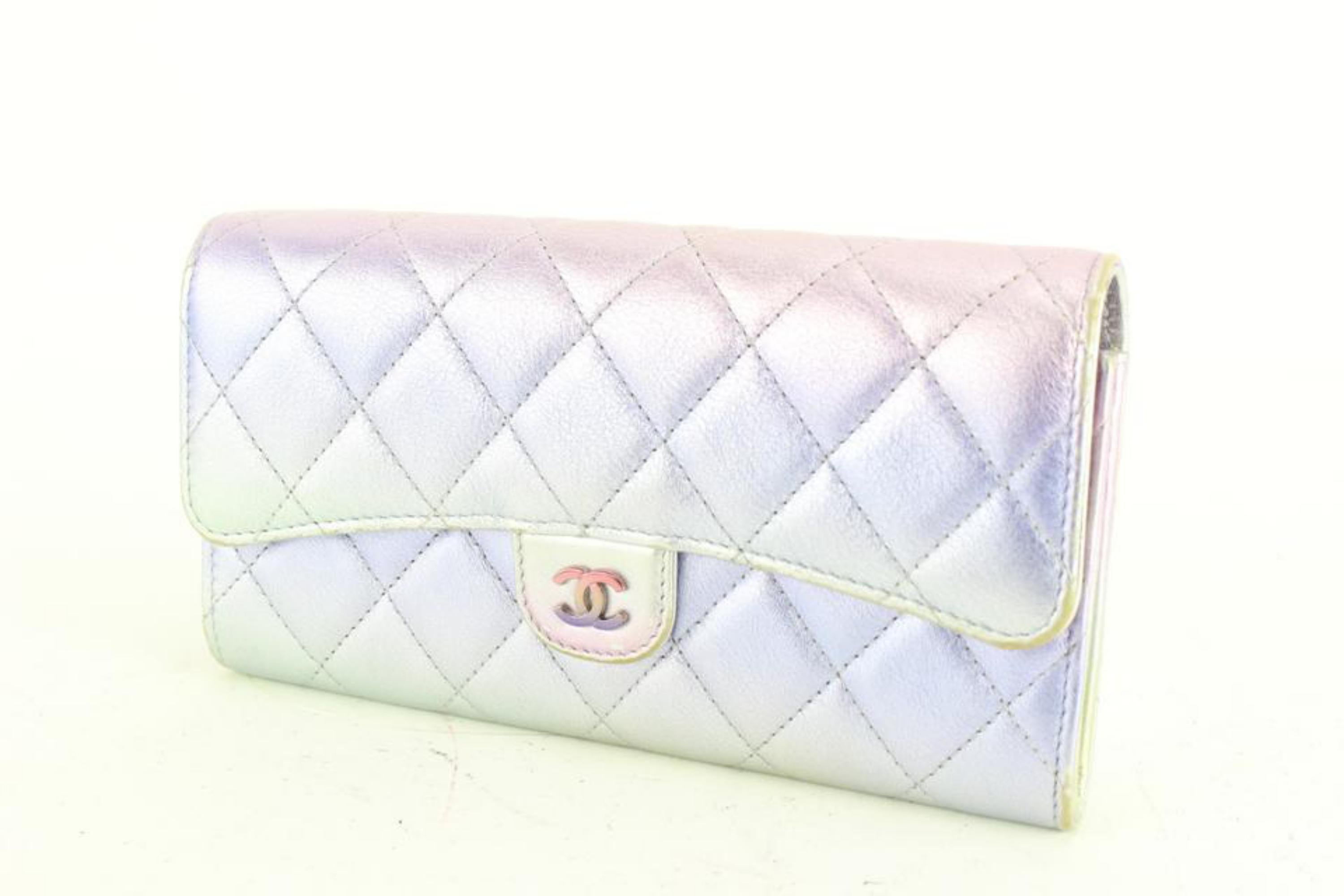Chanel Metallic Multicolor Long Classic Flap Wallet L-Gusset 94cz68s 5